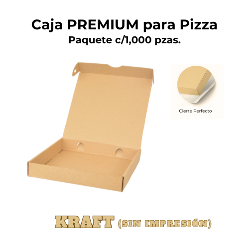 Paquete 1,000 pzas. Caja PREMIUN para Pizza Kraft