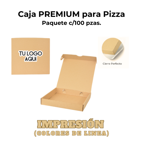 Paquete 100 pzas. Caja PREMIUN para Pizza Kraft IMPRESA