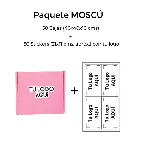 100 cajas MOSCU 40x40x12 con tu logo