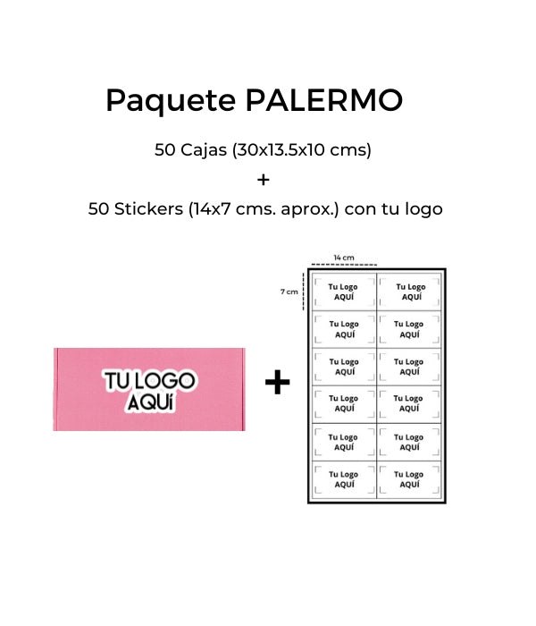 100 cajas  PALERMO 30x13.5x10 con tu logo