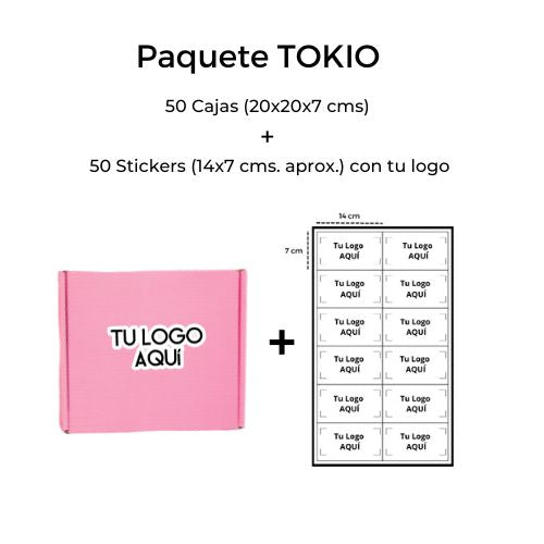 100 cajas TOKIO 20x20x7 con tu logo