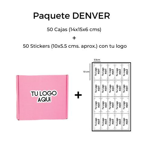 50 cajas DENVER 14x15x6 con tu logo